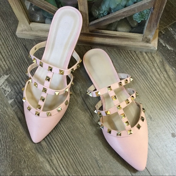 Studded Pointy Toe Flats - Picture 4 of 8